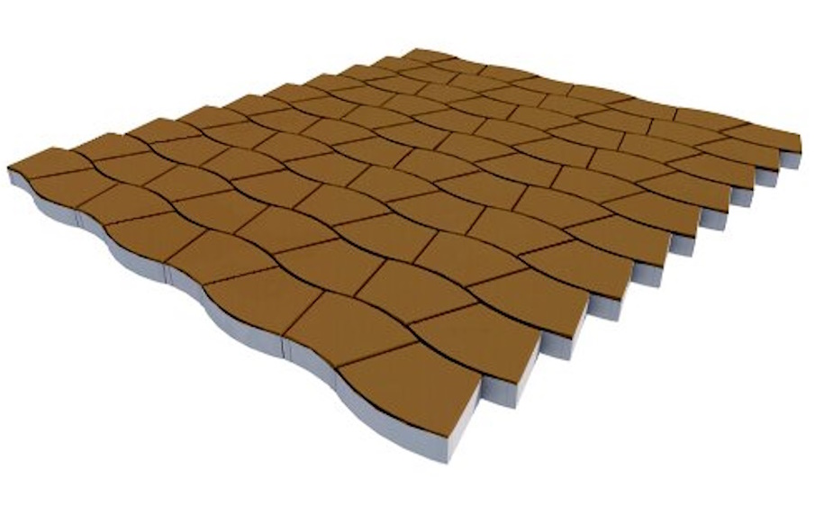 Плитка тротуарная SteinRus Аксио Макси В.37.Ф.8 гладкая, бежевый, 305*215*80 мм