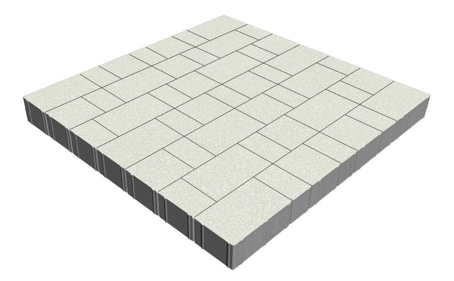 Плитка тротуарная SteinRus Новый город Рид В.8.Псм.8, Antico, белый, толщина 80 мм