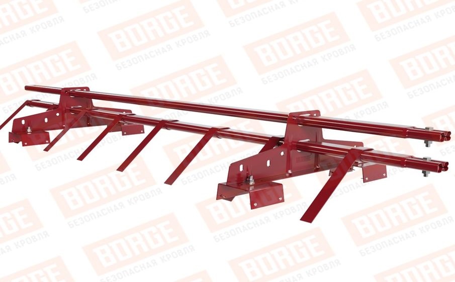 Снегозадержатель трубчатый Borge для профнастила H-114 оцинкованный RAL 3003, 1,5 м