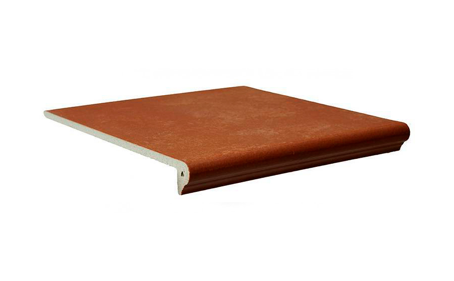 Клинкерная ступень-флорентинер Interbau Alpen красная глина 059, 310*320*8 мм