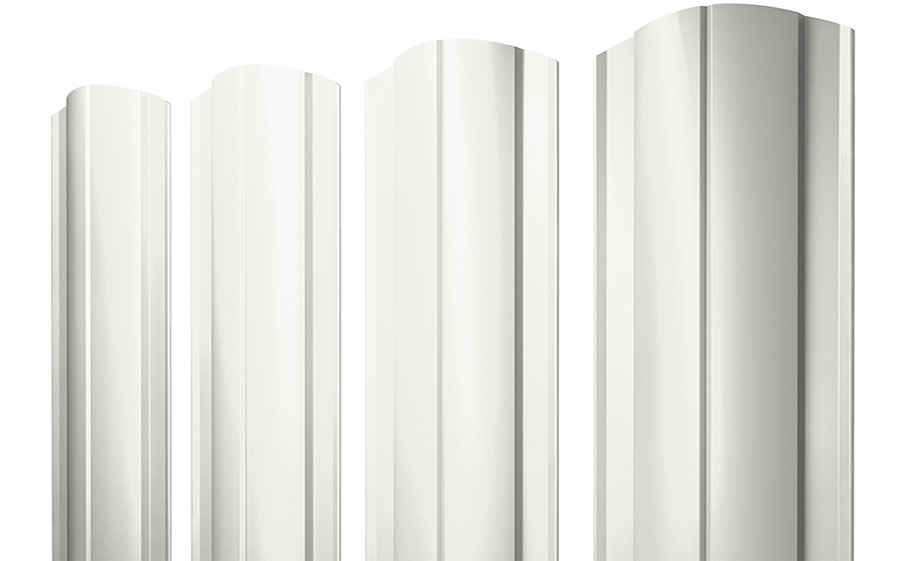 Штакетник Круглый фигурный 0,45 Drap RAL 9003 сигнальный белый