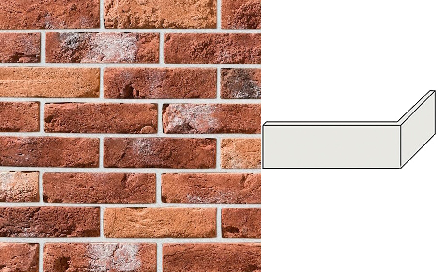 Декоративный кирпич Leonardo Stone угловой элемент Прованс 235/110*70*15 мм 490