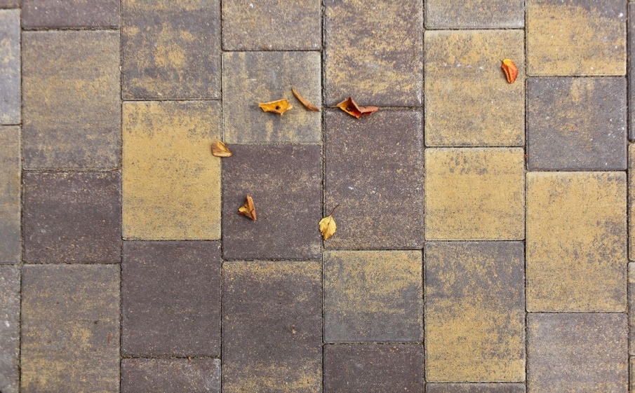 Плитка тротуарная Новый город В.3.Фсм.8 листопад гладкий янтарь, комплект 3 шт, толщина 80 мм