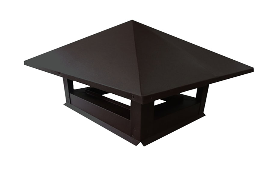 Дымник на трубу Grand Line 520*390 мм 0,5 GreenCoat Pural BT с пленкой RR 23 темно-серый