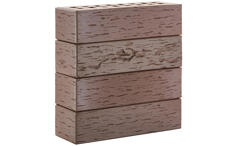 Кирпич клинкерный ЛСР Брюгге темно-терракотовый флэш береста, 250*85*65 мм