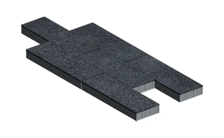 Плитка тротуарная SteinRus Аликанте Б.2.П.8  Backwash, Неро, 900*300*80 мм