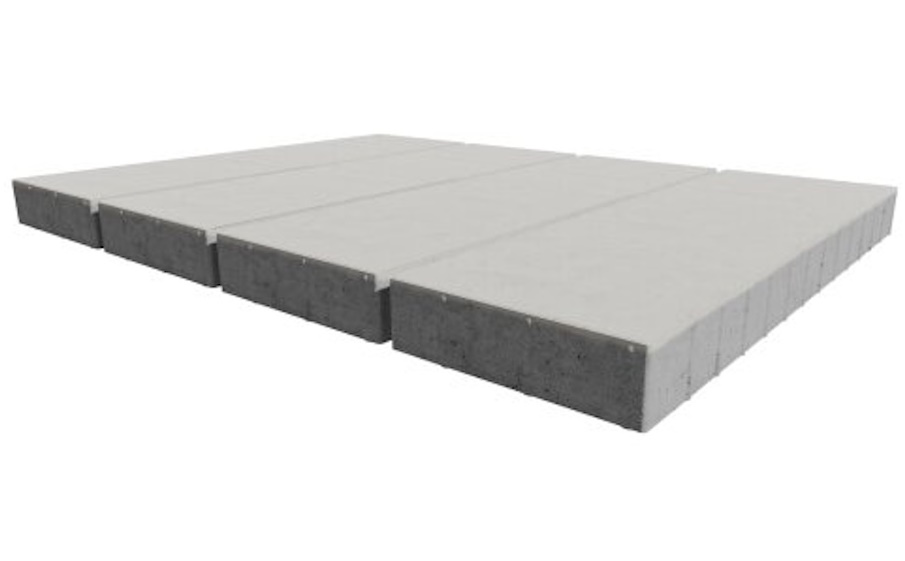 Плитка тротуарная SteinRus Аликанте Б.2.П.8  гладкая, белый, 900*300*80 мм