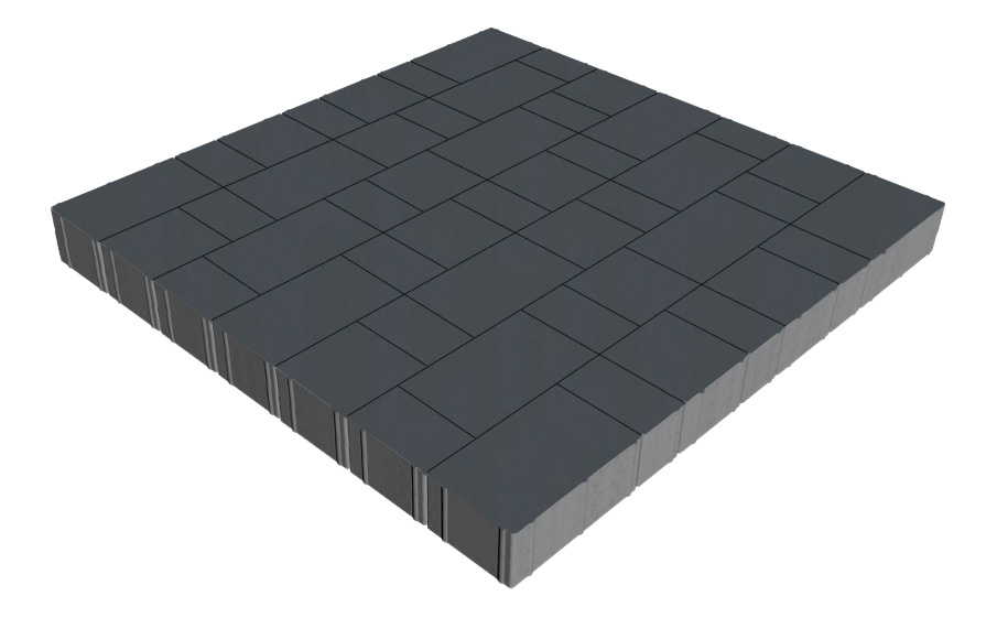 Плитка тротуарная SteinRus Новый город Рид В.8.Псм.8, гладкая, толщина 80 мм, графит