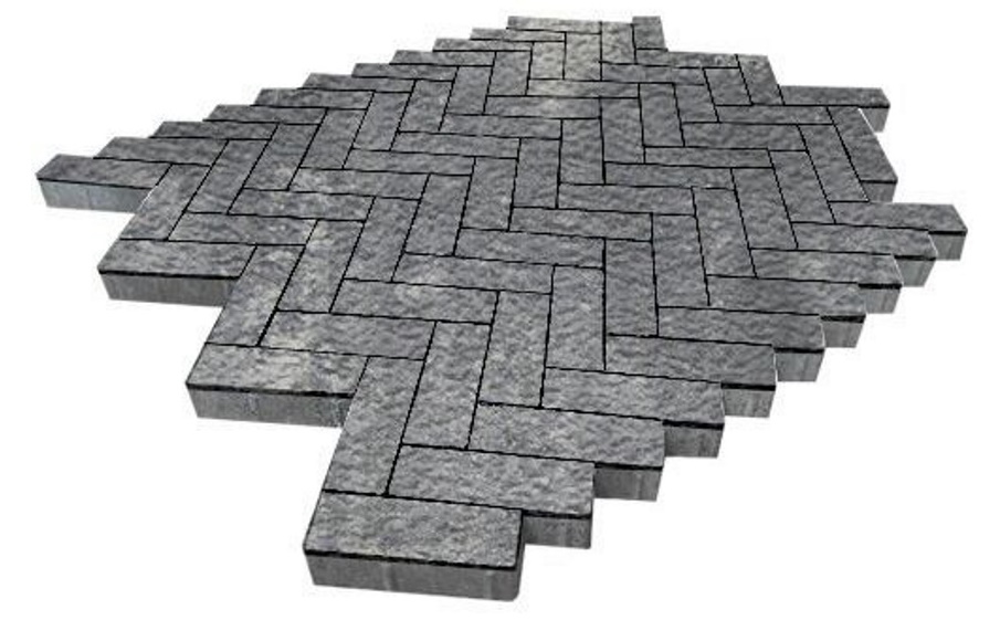 Плитка тротуарная SteinRus Паркет Б.2.П.6, Old-age, серый, 210*70*60 мм