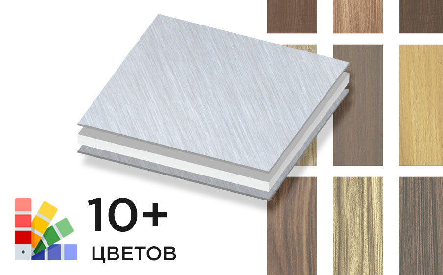 Алюминиевая композитная панель SIBALUX РФ Плюс WOOD