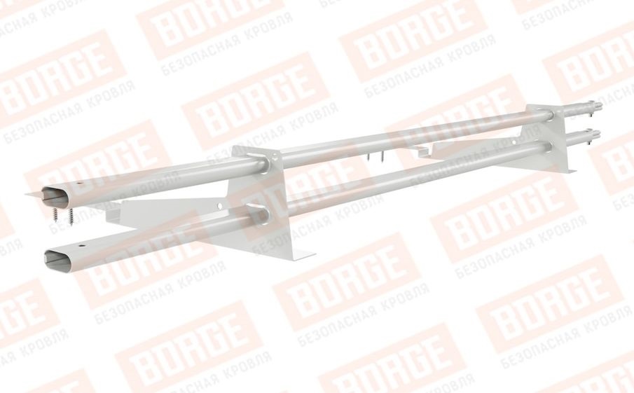 Снегозадержатель трубчатый Borge для кровли из композитной черепицы оцинкованный RAL 9003, 1,5 м