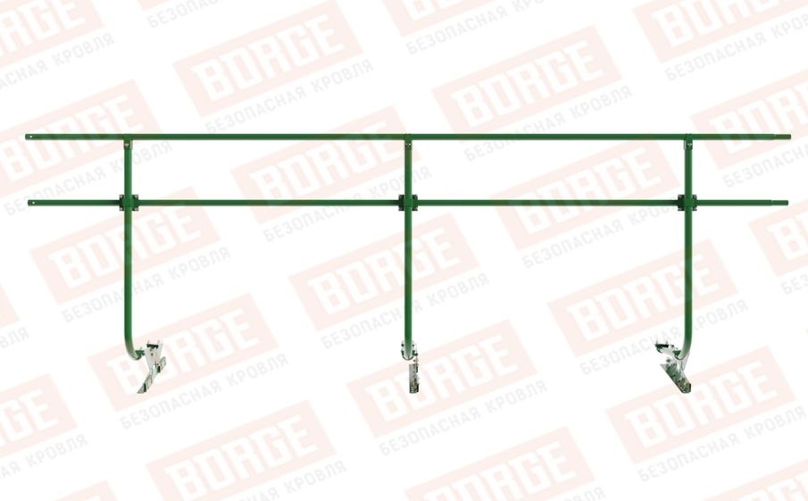Кровельное ограждение Borge для фальцевой кровли оцинкованное RAL 6002, 300*90 см