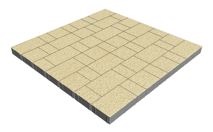 Плитка тротуарная SteinRus Новый город Лион Б.9.Псм.6, Old-age, слоновая кость, толщина 60 мм