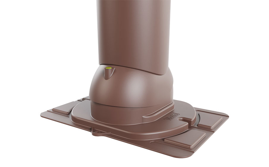Труба вентиляционная Viotto с универсальным проходным элементом d=150 мм утепленная, RAL 8017 коричневый