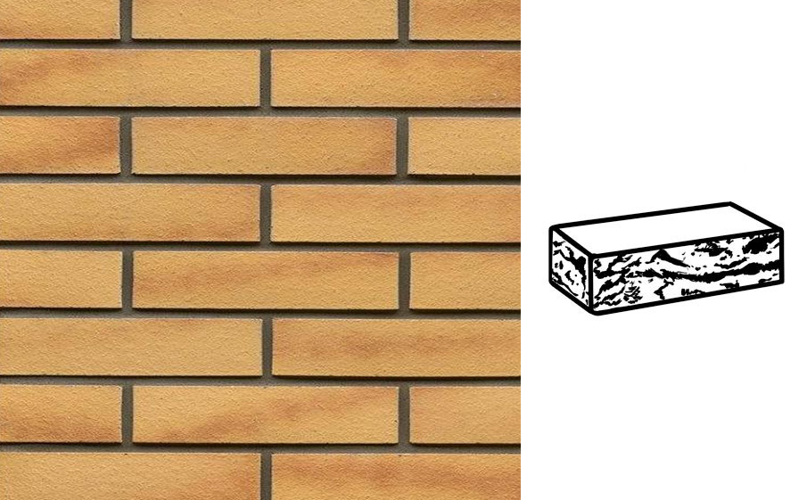 Кирпич клинкерный Muhr 02 Gelb Bunt готик, 240*115*52 мм