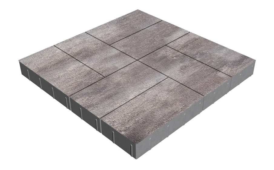 Плитка тротуарная SteinRus Грас Б.4.П.8, Native, Умбра, 400*200*80 мм