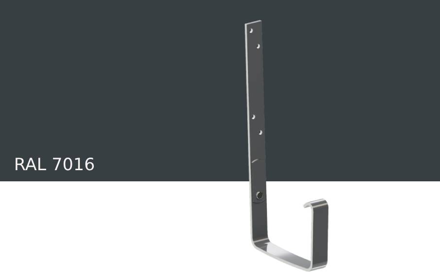 Кронштейн желоба длинный KROP PVC Квадрат для системы D 135/80*80 мм, RAL 7016