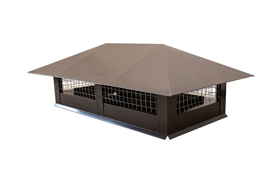 Дымник на трубу Grand Line с сеткой 500*500 мм 0,45 PE с пленкой RAL 8017 шоколад