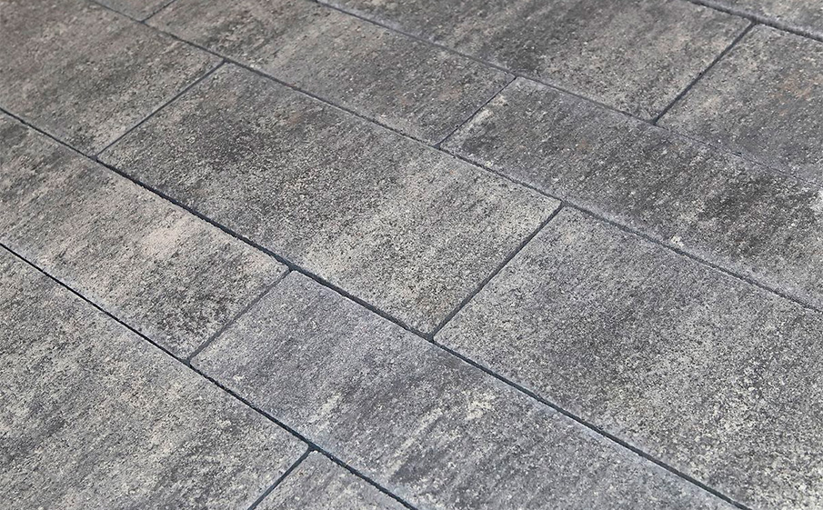 Плитка тротуарная Паркет Б.9.Псм.8 листопад гладкий антрацит, комплект 4 шт, толщина 80 мм