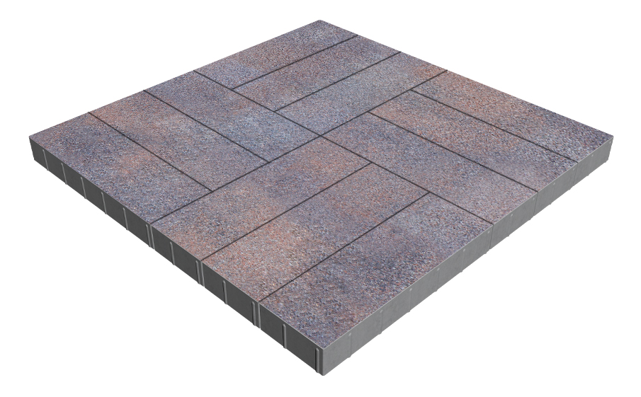 Плитка тротуарная SteinRus Гранада Б.7.П.8, Рица, Backwash, 600*200*80 мм