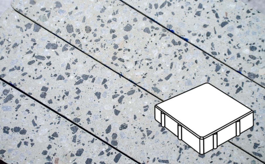 Плитка тротуарная Готика, Granite FINO, Квадрат В.1.К.8, Грис Парга, 150*150*80 мм