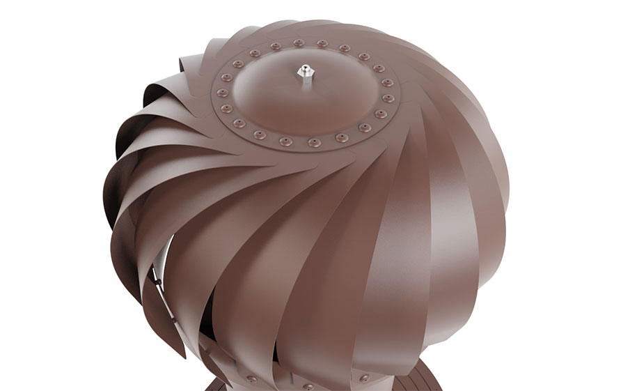 Роторная вентиляция Viotto для готовой мягкой и фальцевой кровли d=125 мм утепленная, RAL 8017 коричневый