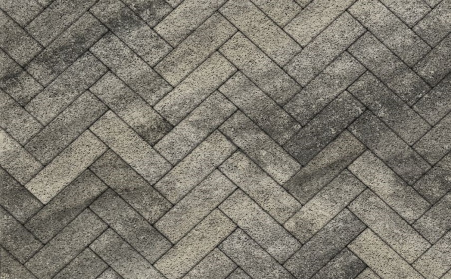 Плитка тротуарная Паркет Б.16.Псм.8 листопад гранит антрацит, комплект 6 шт, толщина 80 мм