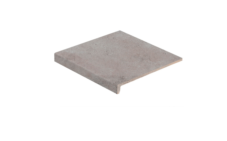 Клинкерная ступень прямоугольная рядовая Stroeher Loftstufe Stroeher Gravel Blend 962 grey 294х340х35х11 мм