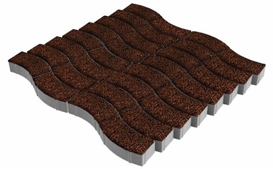 Плитка тротуарная SteinRus Аксио В.27.Ф.8 Backwash, Таймыр, 280*100*80 мм