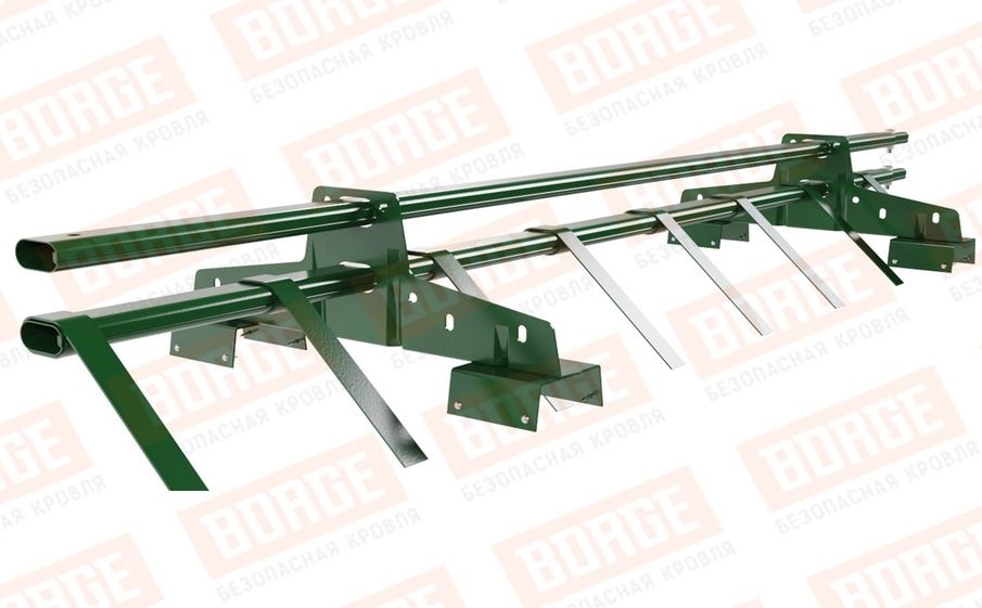 Снегозадержатель трубчатый Borge для профнастила H-114 оцинкованный RAL 6002, 1,5 м