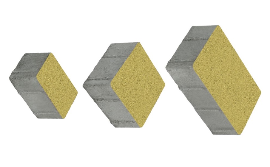 Плитка тротуарная Старый город А.1.Фсм.4 стандарт гладкий желтый, комплект 3 шт, толщина 40 мм