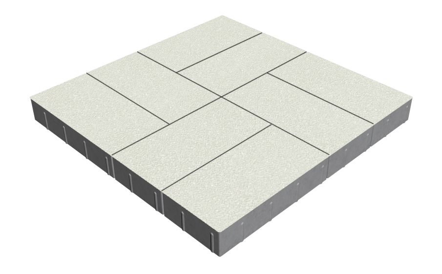 Плитка тротуарная SteinRus Грас Б.4.П.8, Antico, белый, 400*200*80 мм