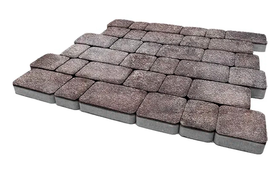 Плитка тротуарная SteinRus Инсбрук Альт А.1.Фсм.4, Native, ColorMix Умбра, толщина 40 мм