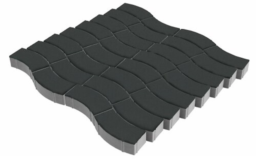 Плитка тротуарная SteinRus Аксио В.27.Ф.8 гладкая, черный, 280*100*80 мм