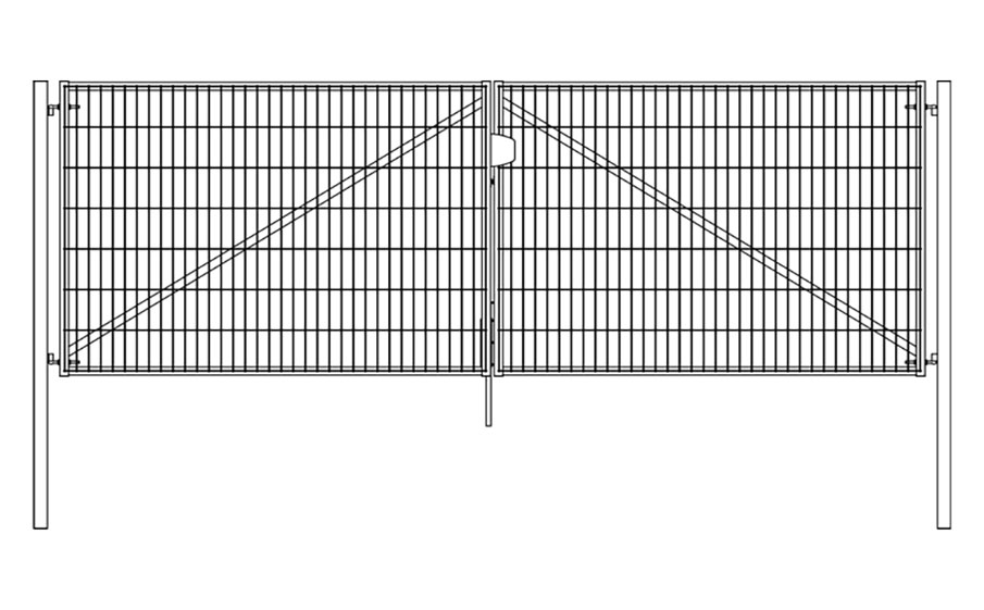Ворота Grand Line Light NoLock, RAL 6005, 1530*4000 мм