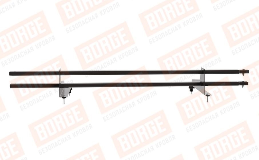 Снегозадержатель трубчатый Borge для металлочерепицы с высокой ступенькой 400 мм оцинкованный RAL 8019, 1,5 м