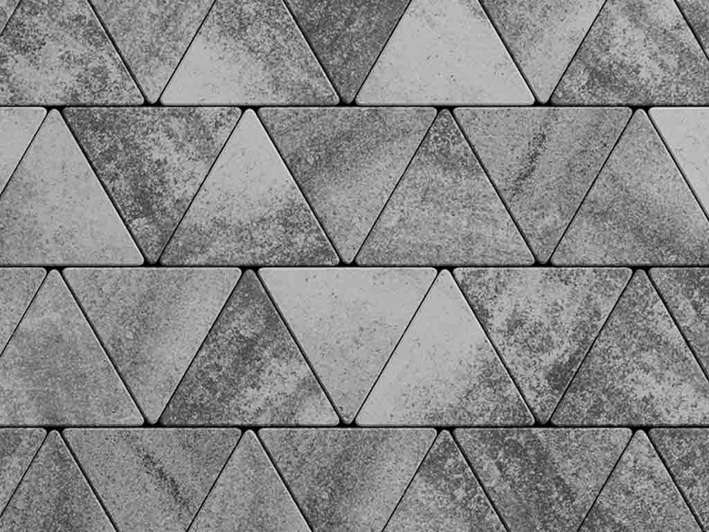 Плитка тротуарная Треугольник Б.1.ТГ.8 листопад гладкий антрацит, 355*355*355*80 мм