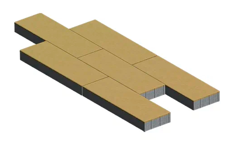 Плитка тротуарная SteinRus Аликанте Б.2.П.8  гладкая, песочный, 900*300*80 мм