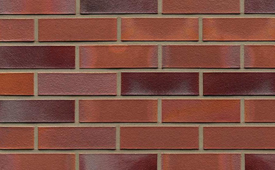 Кирпич клинкерный облицовочный пустотелый Muhr 14 Rotblau-bunt гладкий, 250*120*65 мм