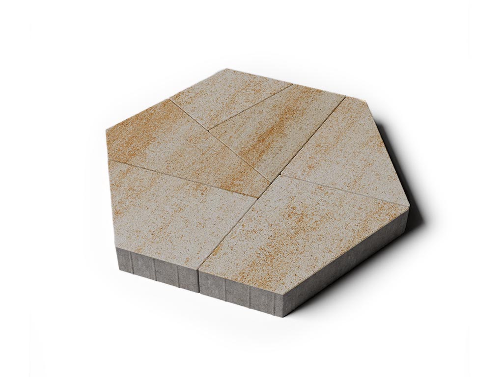 Плитка тротуарная Оригами Б.4.Фсм.8 искусственный камень степняк, комплект 6 шт, толщина 80 мм