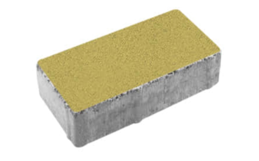 Плитка тротуарная Прямоугольник А.2.П.4 стандарт гладкий желтый, 200*100*40 мм 