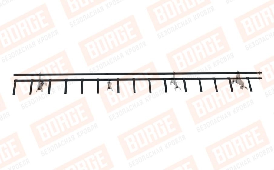 Снегозадержатель трубчатый Borge для профнастила H-60, H-75 оцинкованный RAL 7016, 3 м