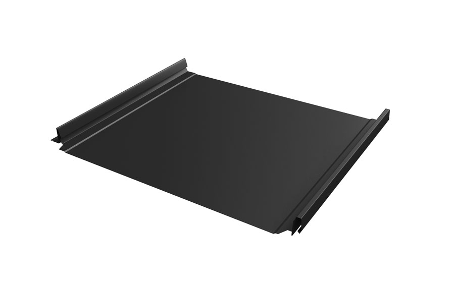 Фальцевая кровля Grand Line Кликфальц® Pro с пленкой на замках Rooftop Matte RAL 9005 черный