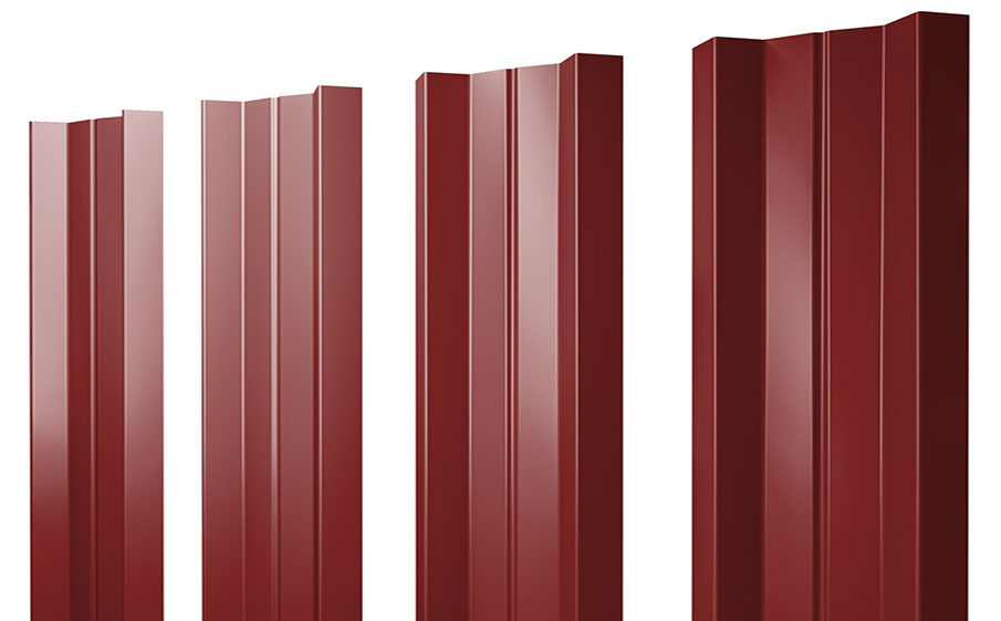 Штакетник М-образный А Satin RAL 3011 коричнево-красный