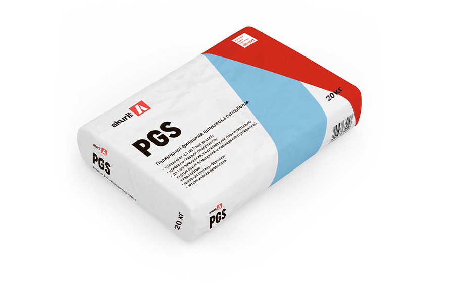 Финишная шпаклевка akurit PGS, супербелый, 20 кг