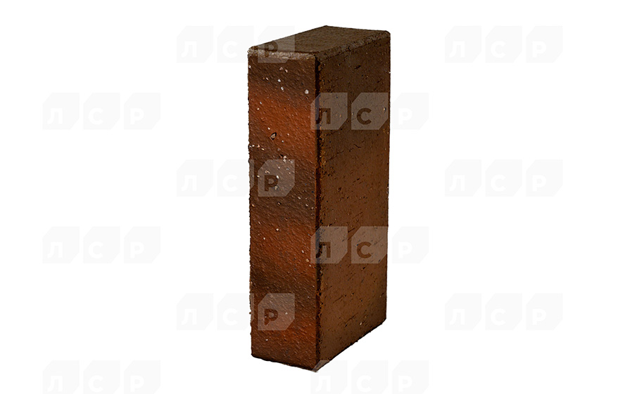 Тротуарная клинкерная брусчатка ЛСР Глазго темно-красный флэшинг, 200*100*50 мм
