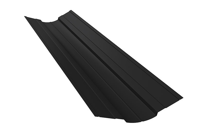 Планка ендовы верхней фигурной 70*70 мм Grand Line PurPro Matt RAL 9005, 2 м