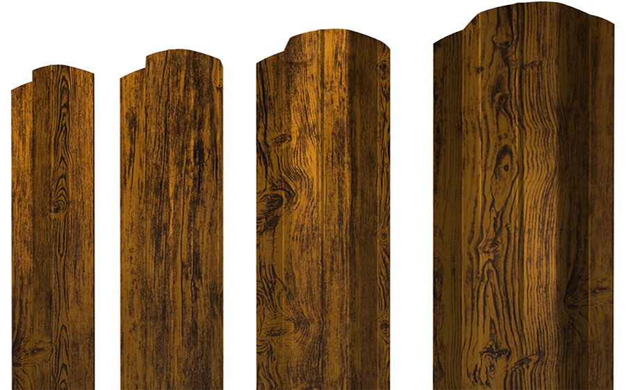 Штакетник М-образный B фигурный 0,4 Print Premium Golden Wood Fresh TwinColor