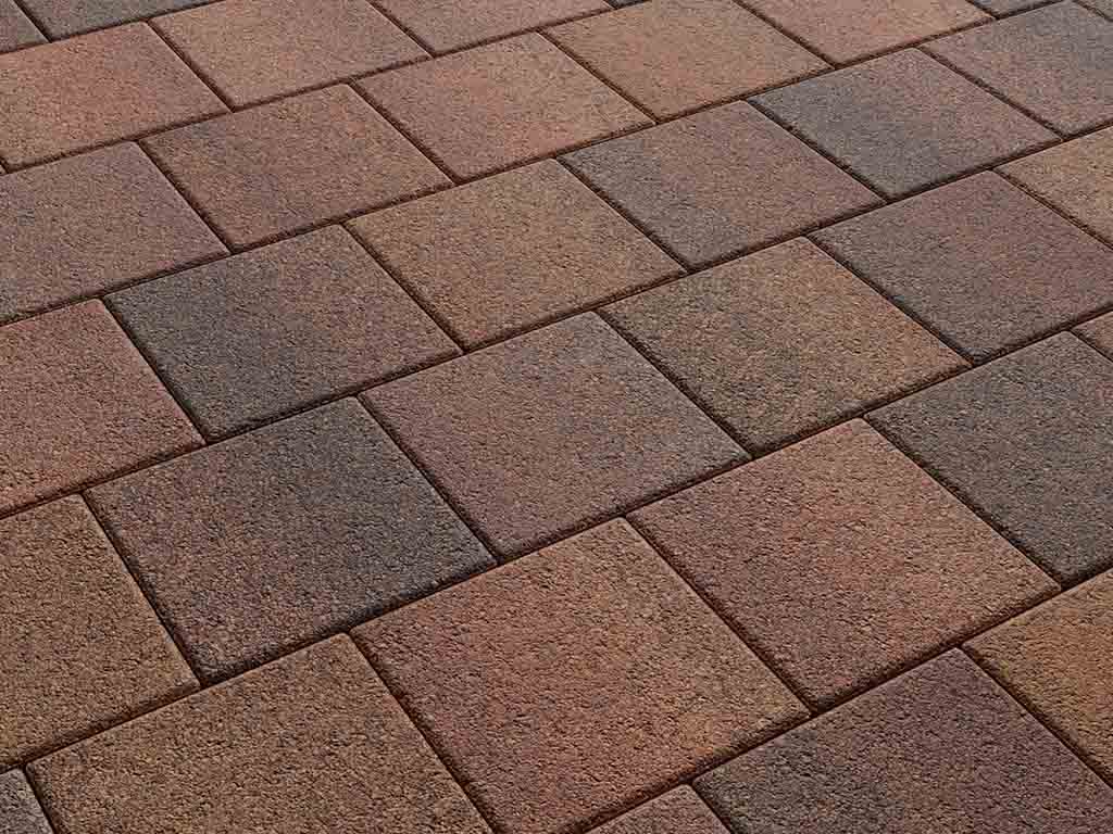 Плитка тротуарная Квадрат А.2.К.4 листопад гранит арабская ночь, 200*200*40 мм