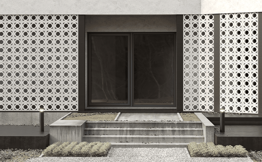 Декоративный бриз-блок Mesterra Cobogo 0101, под покраску, 250*250*70 мм